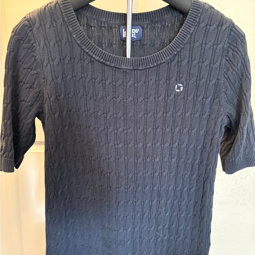 Chase - Lands' End Black Cable Knit Sweater